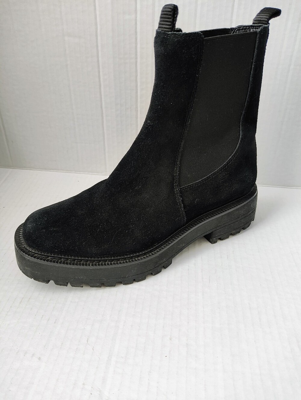 Sam Edelman Laguna Black Suede Leather Chelsea Boots Women's Sz 7